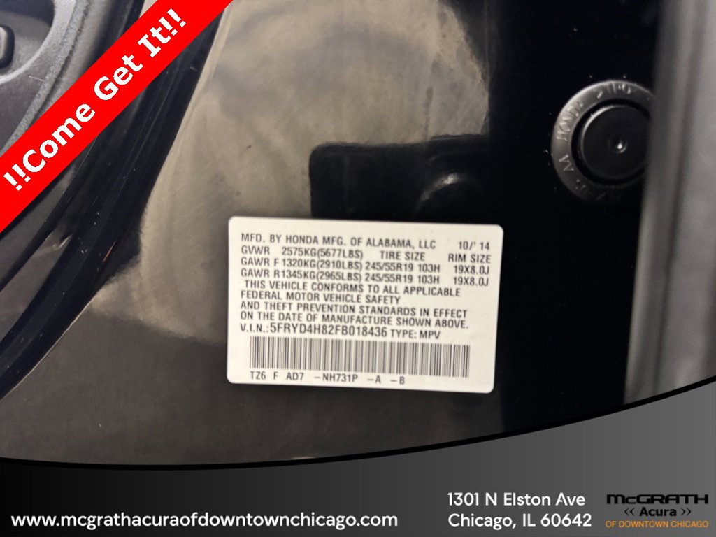 Used 2015 Acura MDX 3.5L Advance Pkg w/Entertainme image 11