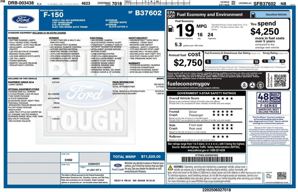 Used 2025 Ford F150 Lariat w/ Equipment Group 501A Mid image 3