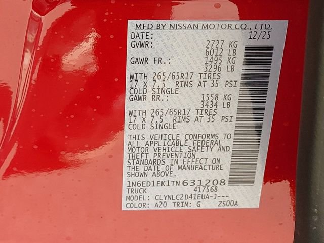 New 2026 Nissan Frontier SV w/ SV Convenience Package image 12