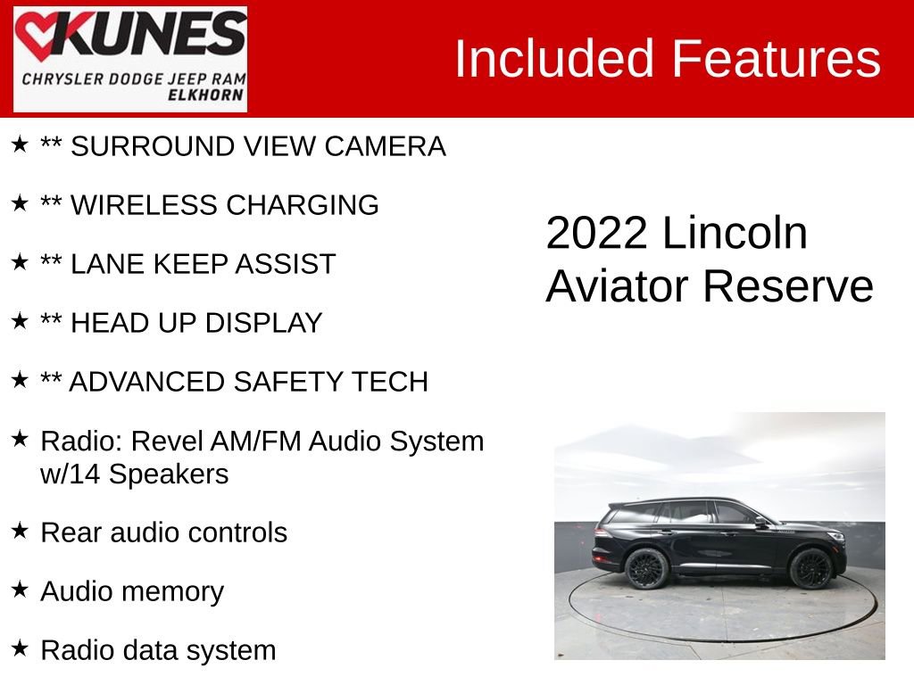 Used 2022 Lincoln Aviator Reserve w/ Equipment Group 201A image 3