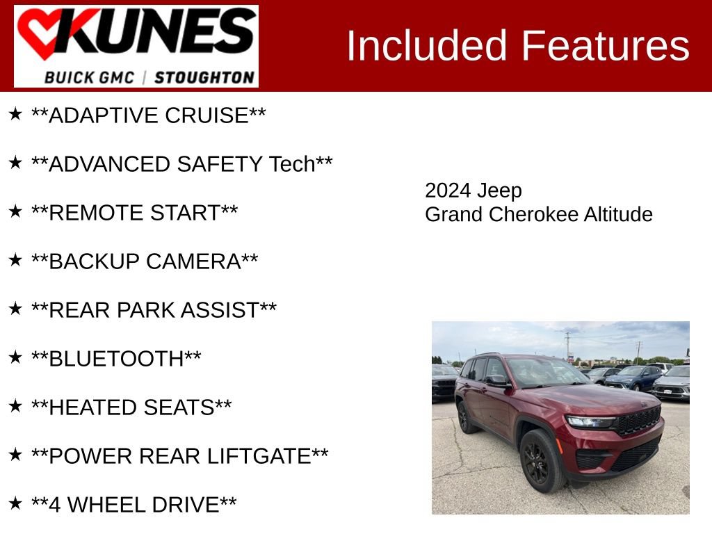 Used 2024 Jeep Grand Cherokee Altitude AWD/4WD image 2