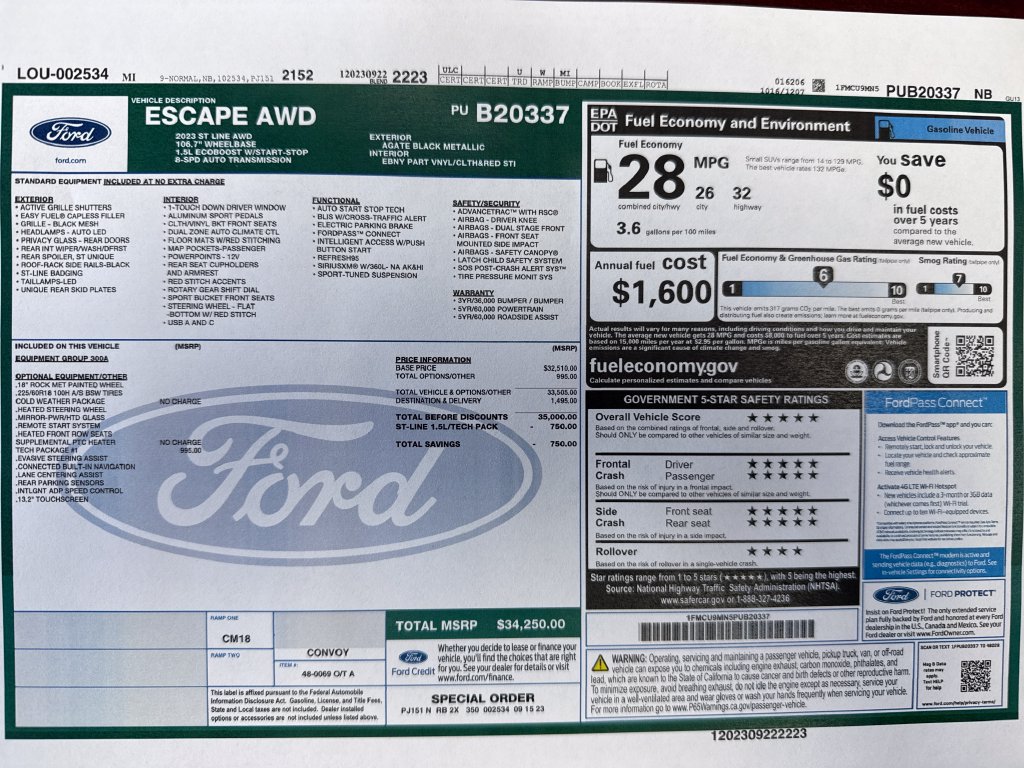 Used 2023 Ford Escape ST-Line w/ Tech Pack #1 AWD/4WD image 27