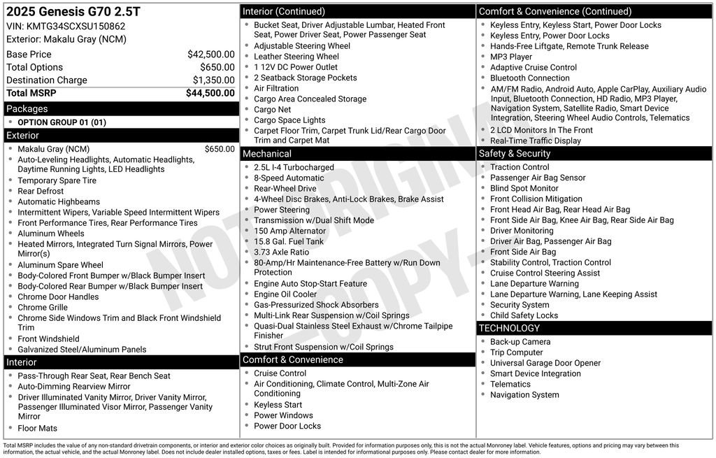 Used 2025 Genesis G70 2.5T image 31
