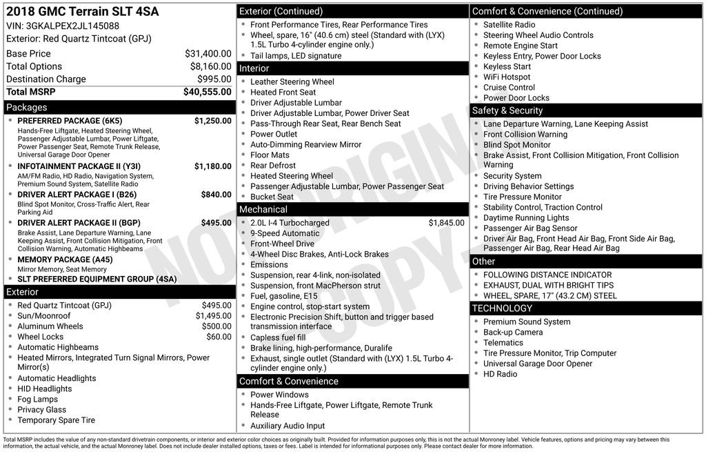 Used 2018 GMC Terrain SLT w/ Preferred Package FWD image 3