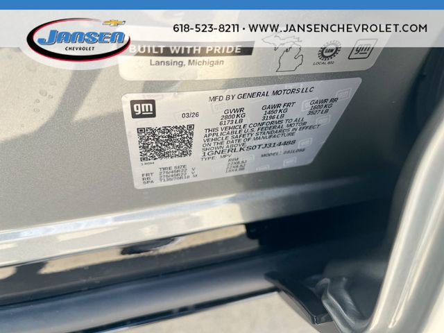 New 2026 Chevrolet Traverse RS w/ LPO, Floor Liner Package FWD image 34