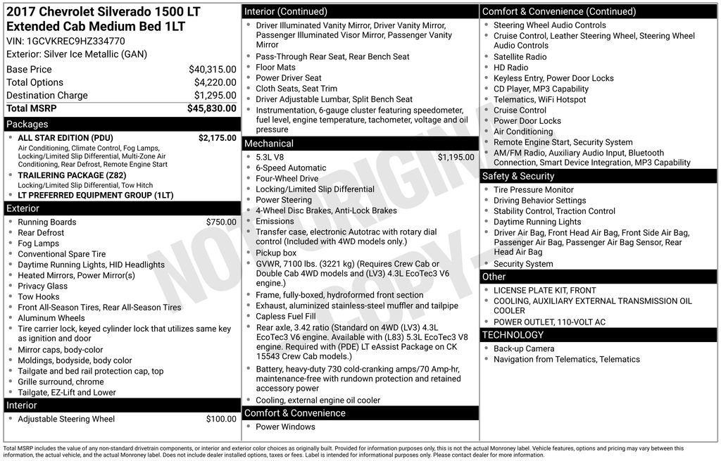 Used 2017 Chevrolet Silverado 1500 LT w/ All Star Edition image 2