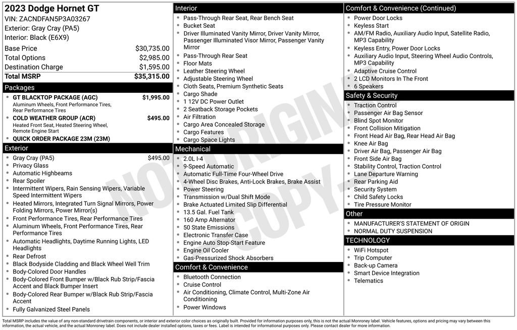 Used 2023 Dodge Hornet GT w/ GT Blacktop Package image 6