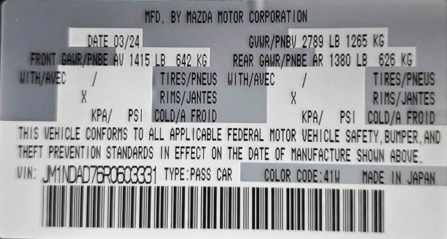 Used 2024 MAZDA MX-5 Miata Grand Touring w/ Weather Package RWD image 38