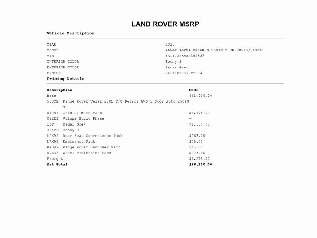 Used 2025 Land Rover Range Rover Velar S image 2