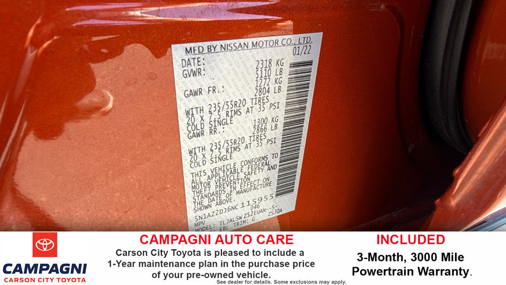Used 2022 Nissan Murano Platinum w/ Cargo Package FWD image 30