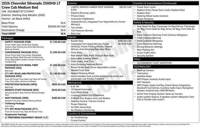 New 2026 Chevrolet Silverado 2500 LT w/ Safety Package AWD/4WD image 4