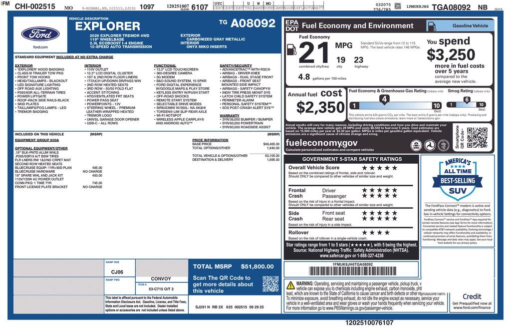 Used 2026 Ford Explorer Tremor AWD/4WD image 51