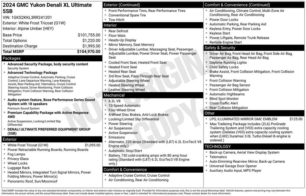 Certified 2024 GMC Yukon XL Denali Ultimate AWD/4WD image 6