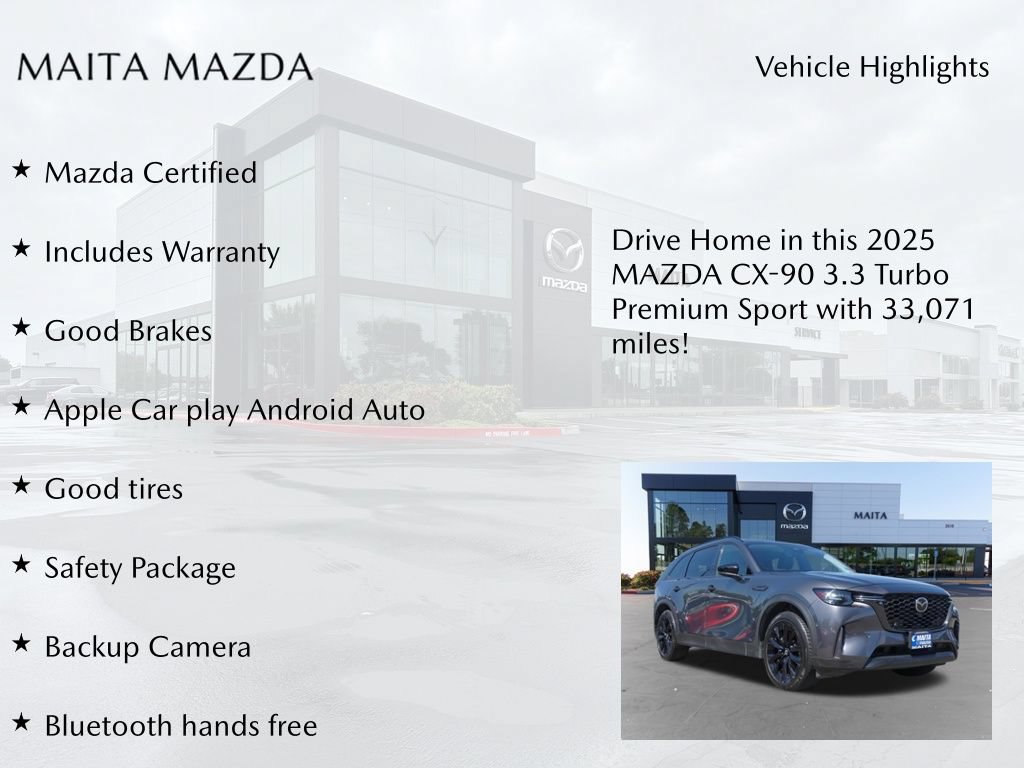 Certified 2025 MAZDA CX-90 3.3 Turbo w/ Premium Sport Pkg AWD/4WD image 7