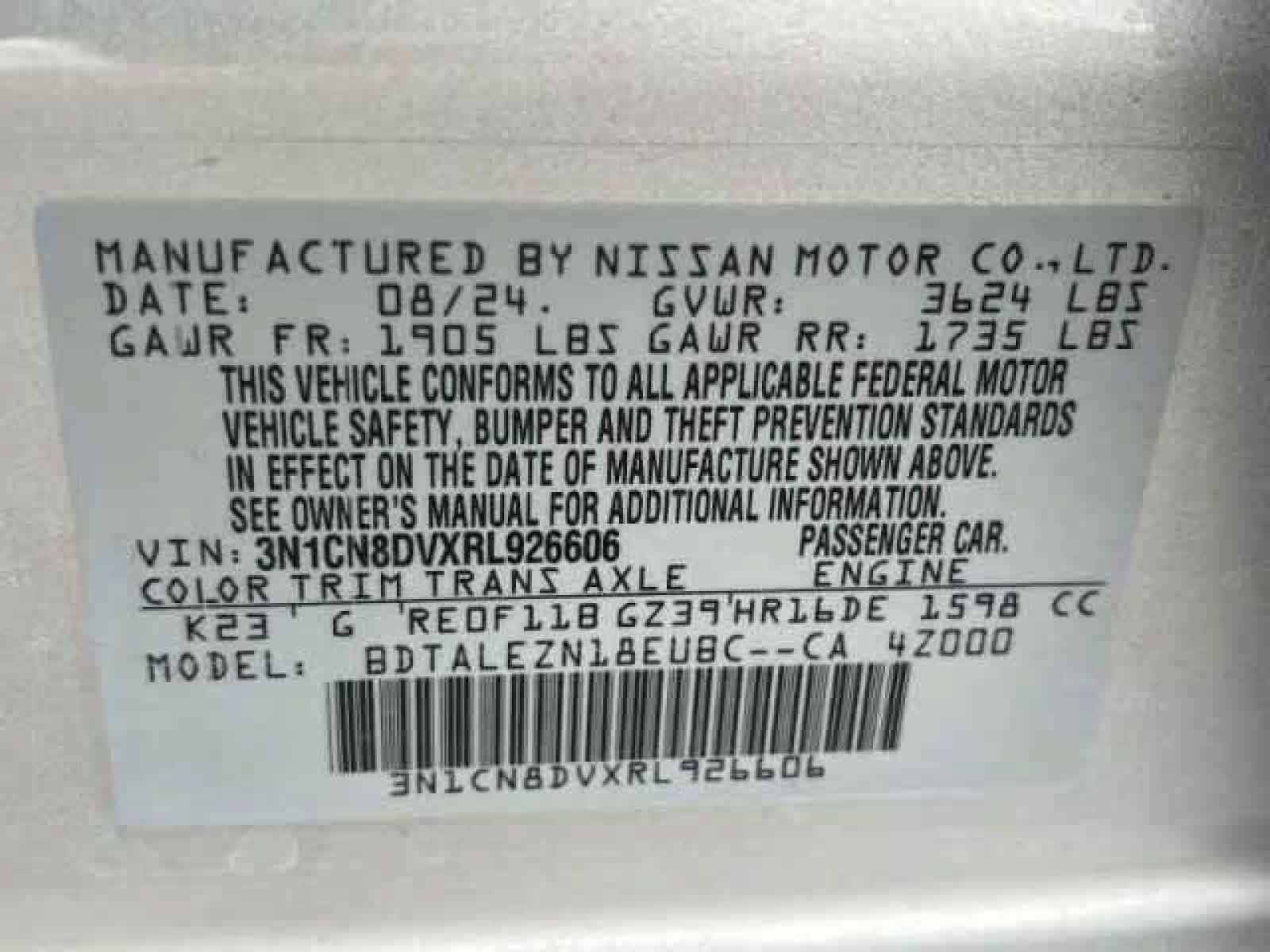 Certified 2024 Nissan Versa S w/ S Plus Package FWD image 35