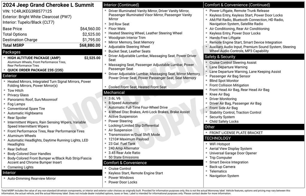 Used 2024 Jeep Grand Cherokee L Summit w/ High Altitude Package image 5