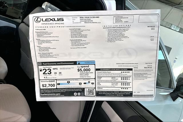 New 2026 Lexus TX 350 AWD image 13