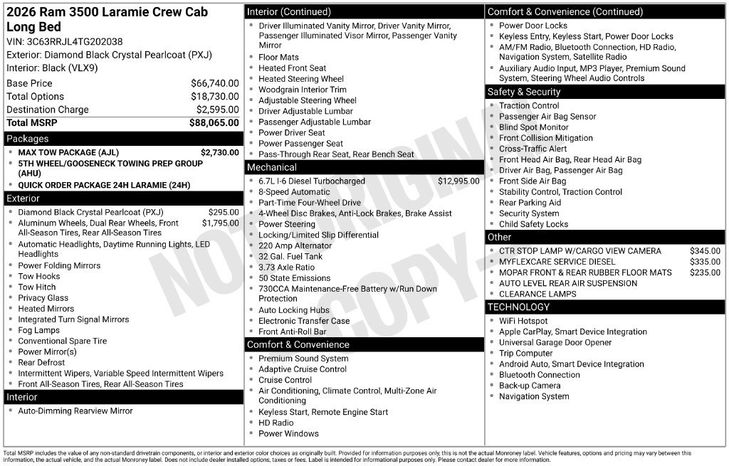 New 2026 RAM 3500 Laramie w/ Max Tow Package AWD/4WD image 5