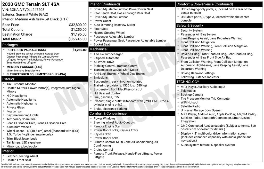 Used 2020 GMC Terrain SLT w/ Preferred Package image 3