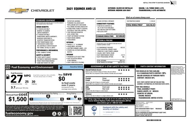 Used 2021 Chevrolet Equinox LS w/ LS Convenience Package video 3