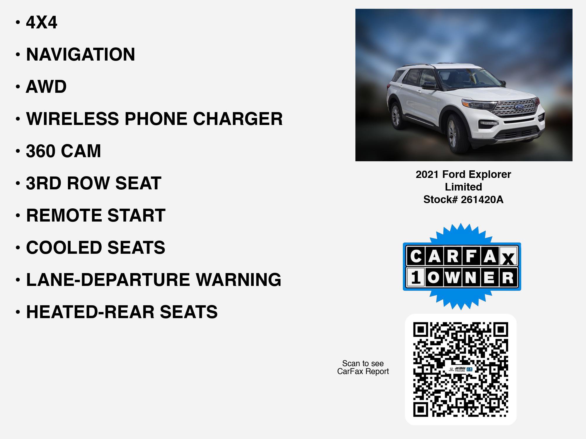 Used 2021 Ford Explorer Limited w/ Equipment Group 301A AWD/4WD image 22