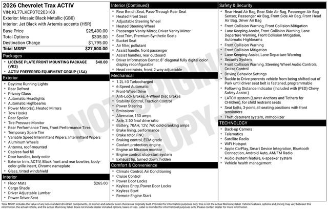 New 2026 Chevrolet Trax ACTIV FWD image 5