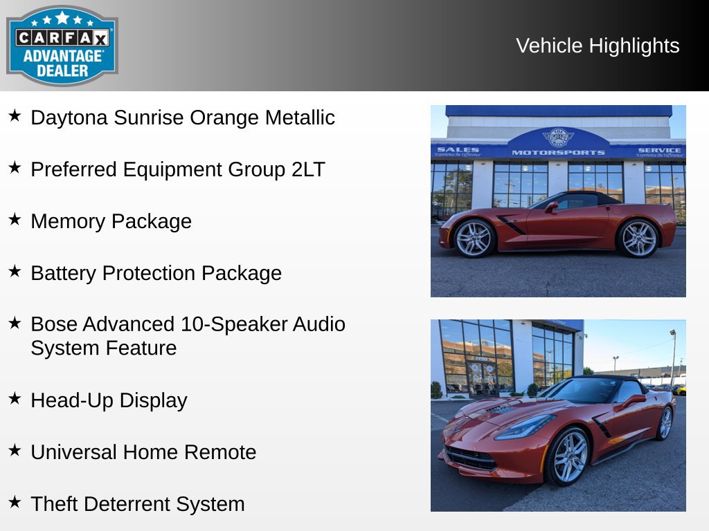 Used 2016 Chevrolet Corvette Stingray Convertible w/ 2LT Preferred Equipment Group RWD image 4