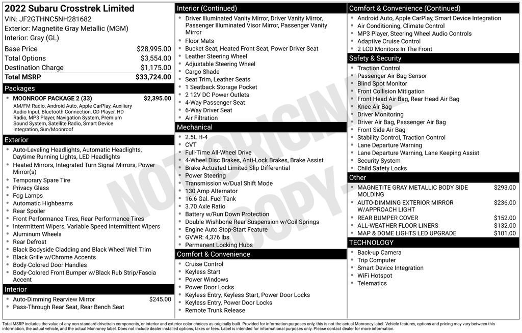 Used 2022 Subaru Crosstrek 2.5i Limited w/ Moonroof Package 2 image 13