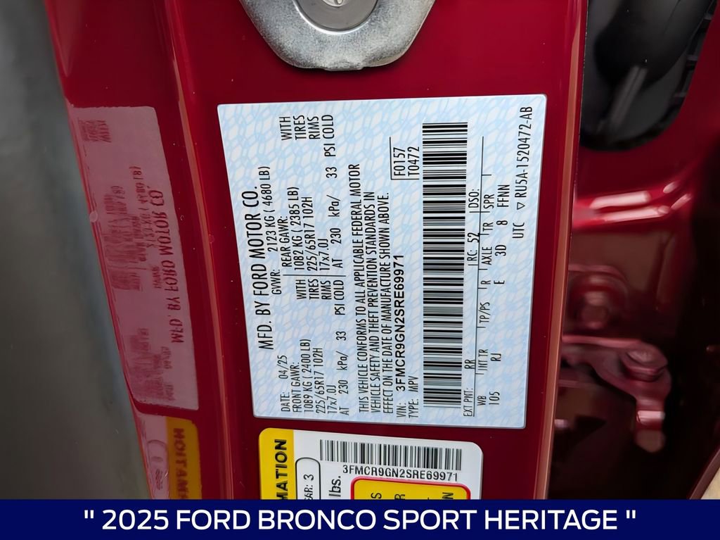 New 2025 Ford Bronco Sport Heritage AWD/4WD image 33