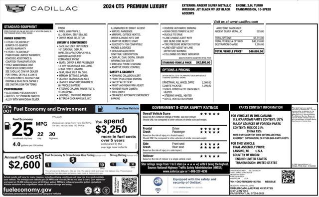 Used 2024 Cadillac CT5 Premium Luxury w/ Climate Package AWD/4WD image 4
