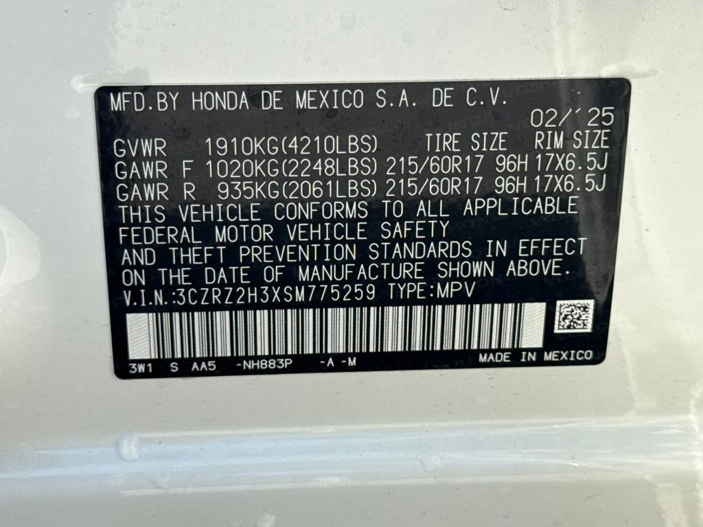 Certified 2025 Honda HR-V LX image 29