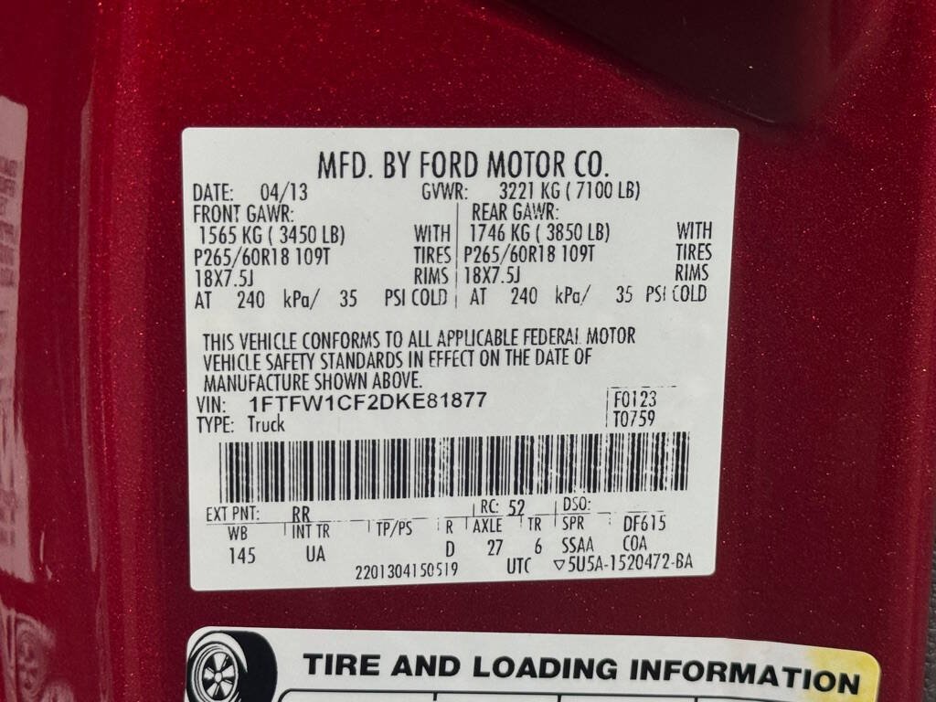 Used 2013 Ford F150 XLT w/ Luxury Equipment Group RWD image 30