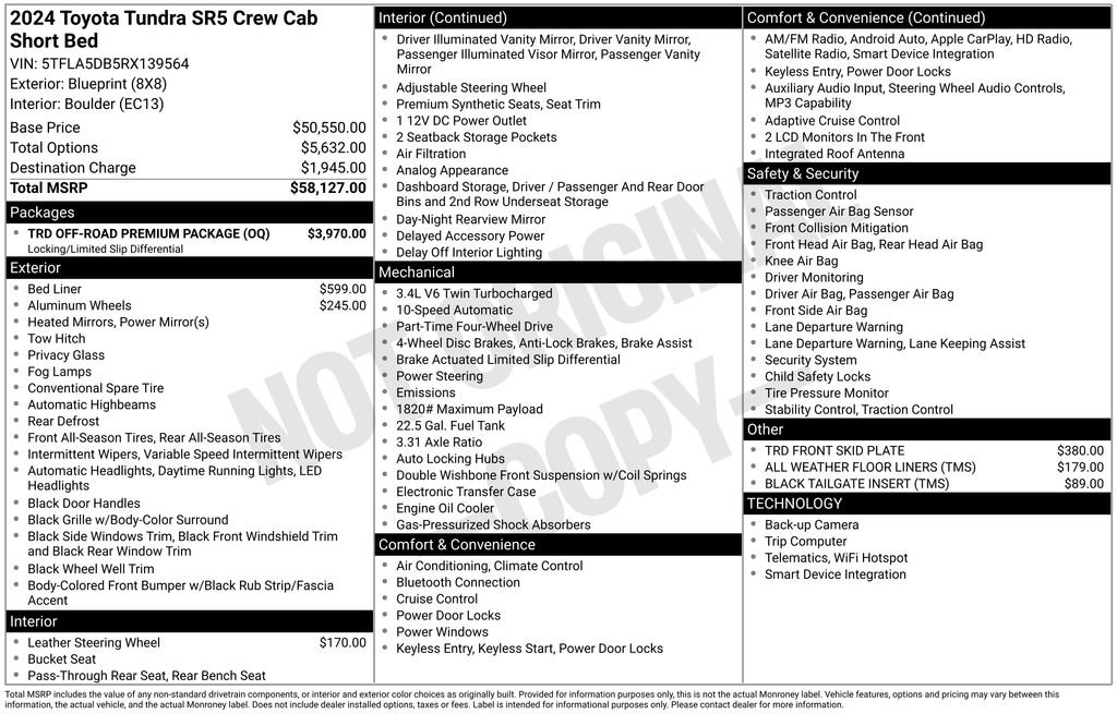 Used 2024 Toyota Tundra SR5 w/ TRD Off-Road Premium Package image 14