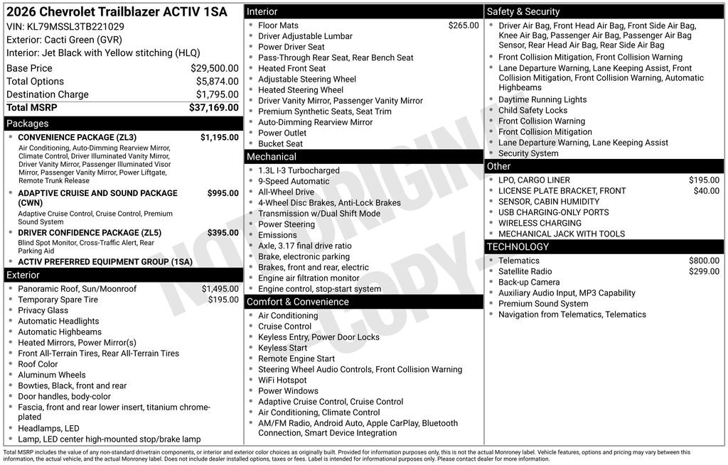 New 2026 Chevrolet TrailBlazer ACTIV w/ Convenience Package AWD/4WD image 41