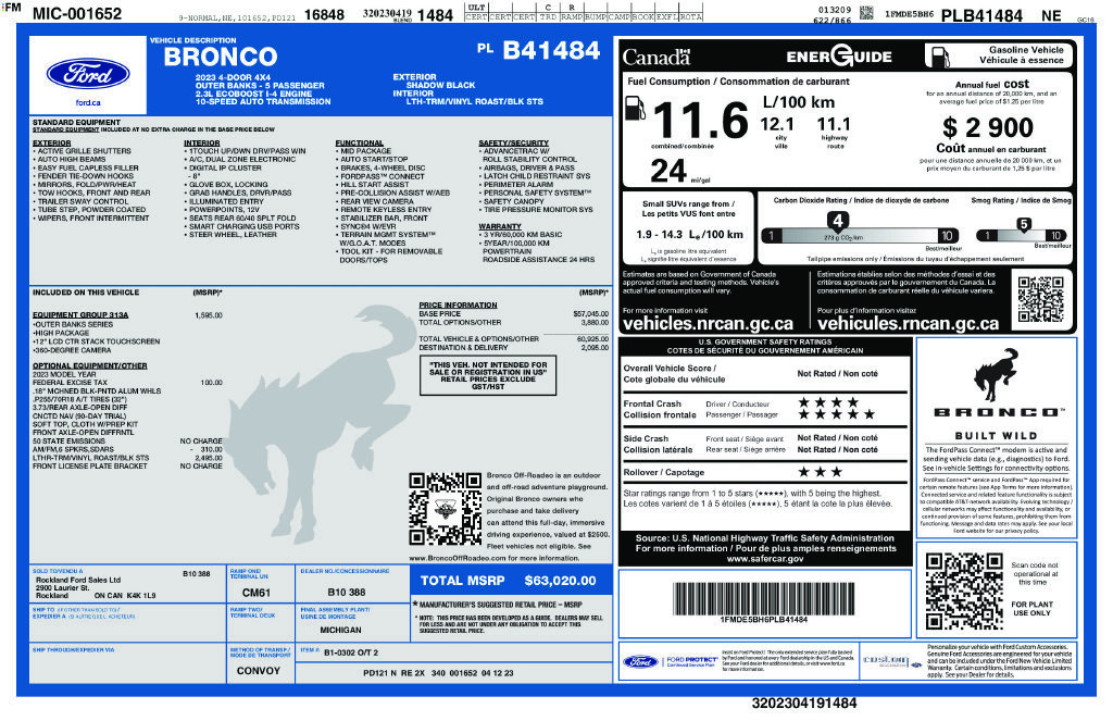 Certified 2023 Ford Bronco Outer Banks AWD/4WD image 5