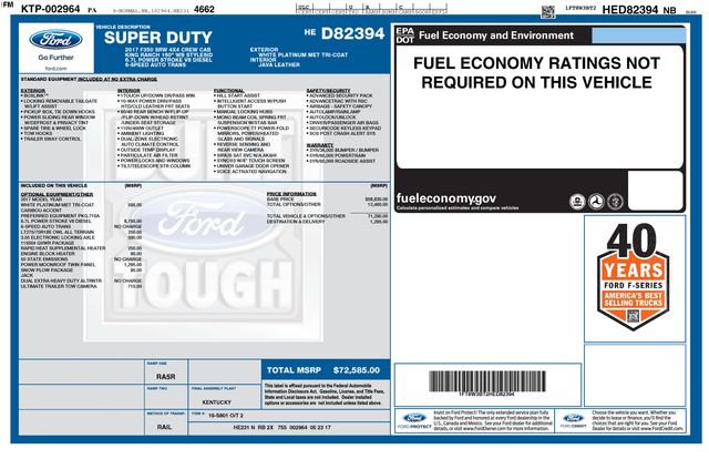 Used 2017 Ford F350 King Ranch w/ Snow Plow Prep Package AWD/4WD image 38