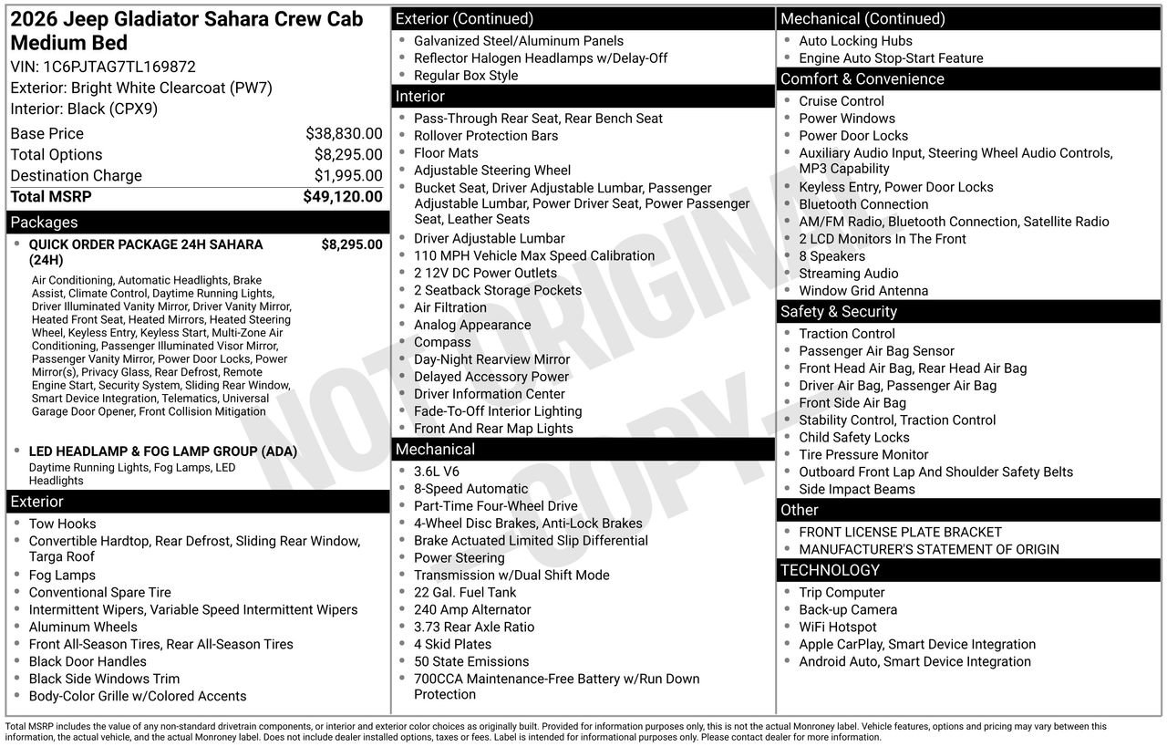New 2026 Jeep Gladiator Sahara image 26