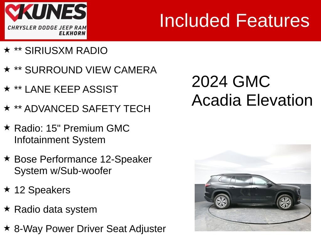Used 2024 GMC Acadia Elevation image 3