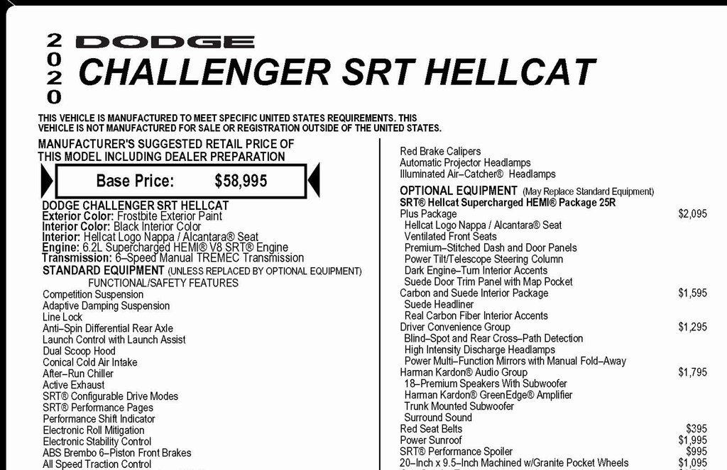 Used 2020 Dodge Challenger SRT Hellcat w/ Plus Package image 3