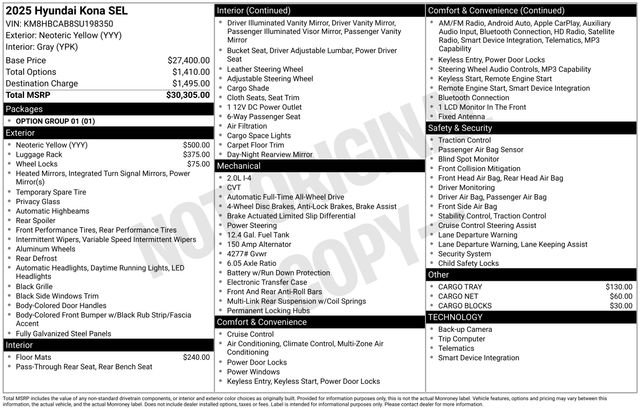 Certified 2025 Hyundai Kona SEL AWD/4WD image 23