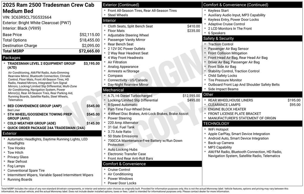 New 2025 RAM 2500 Tradesman image 3