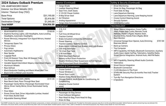 Certified 2024 Subaru Outback Premium AWD/4WD image 27