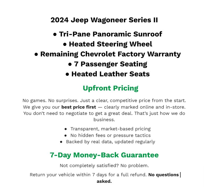 Used 2024 Jeep Wagoneer Series II w/ Premium Group I AWD/4WD image 2