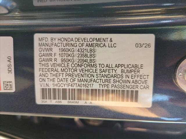 New 2026 Honda Accord SE image 17