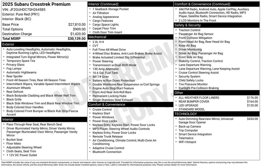 Used 2025 Subaru Crosstrek 2.0i Premium image 37