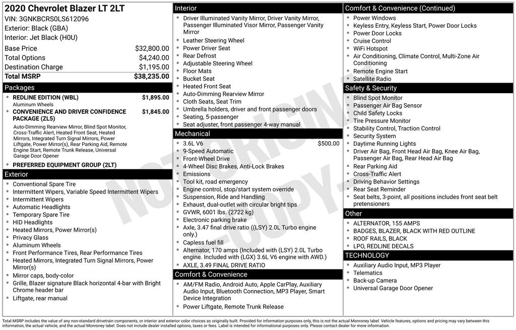 Used 2020 Chevrolet Blazer LT w/ Redline Edition image 14