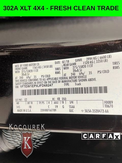 Used 2018 Ford F150 XLT w/ Equipment Group 302A Luxury AWD/4WD image 26