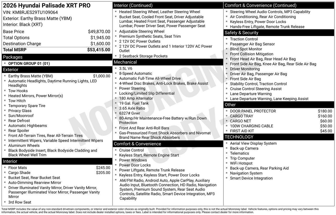 New 2026 Hyundai Palisade XRT Pro AWD/4WD image 7