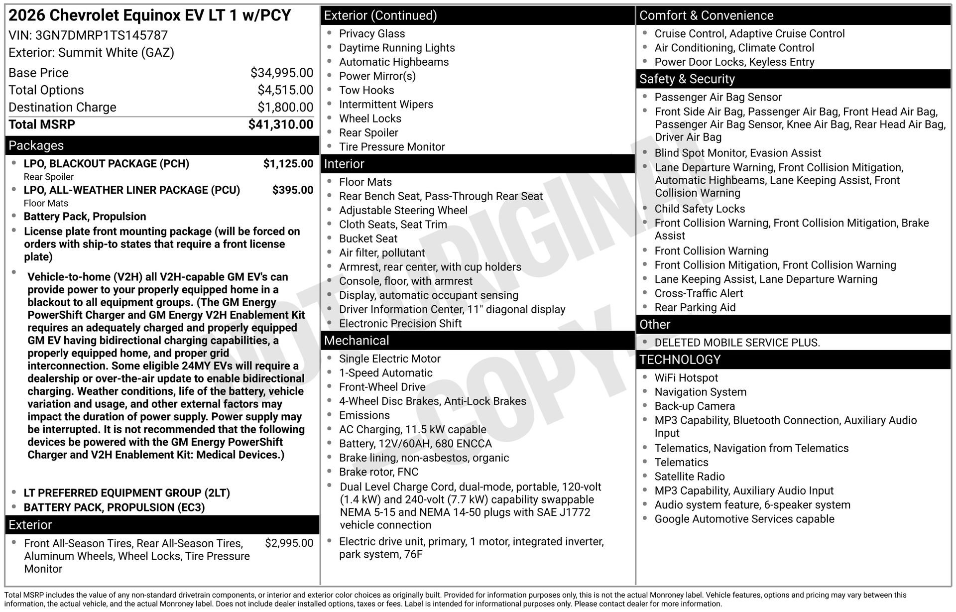 Used 2026 Chevrolet Equinox EV LT w/ LPO, Blackout Package FWD image 37