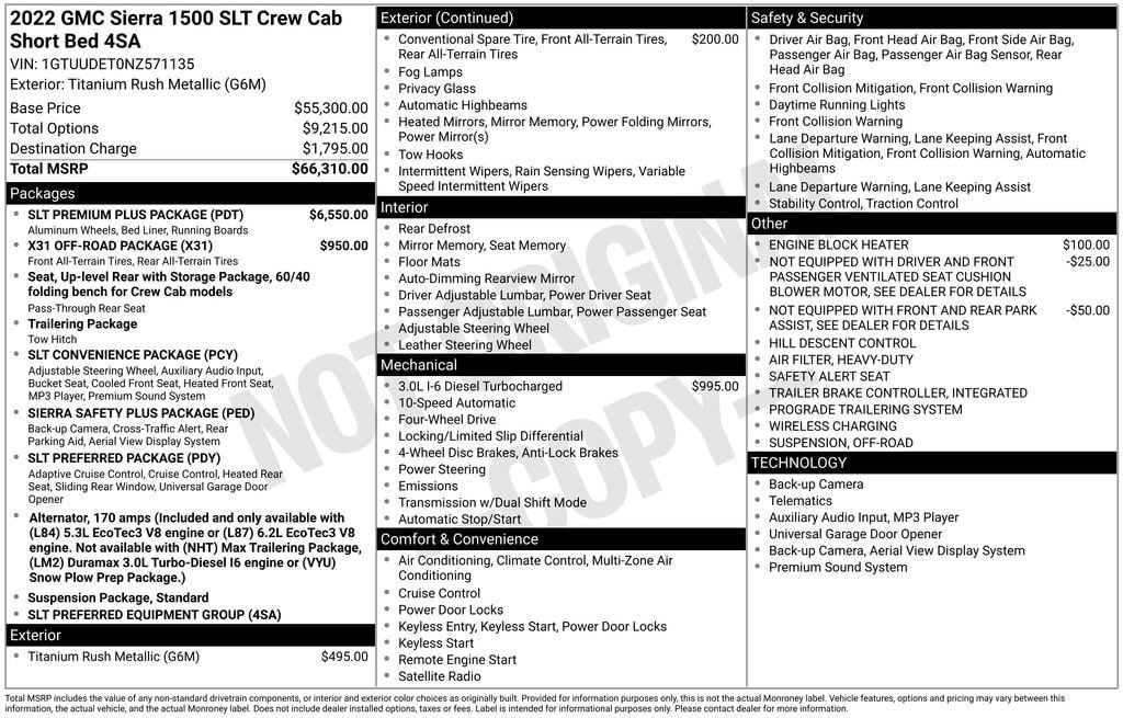 Used 2022 GMC Sierra 1500 SLT w/ SLT Premium Plus Package AWD/4WD image 30